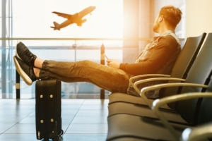 A man at an airport